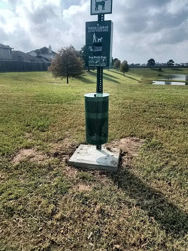 Pet waste station installed for an HOA community