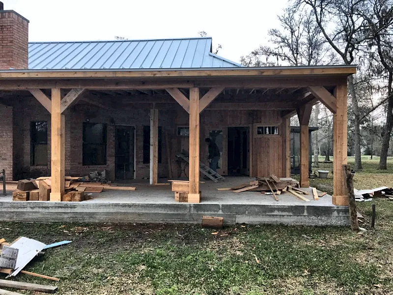 Cedar covered porch by Brown Sterling Builders