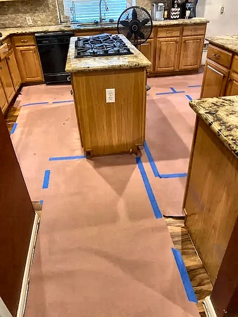 Floors covered before work starts by Brown Sterling Builders